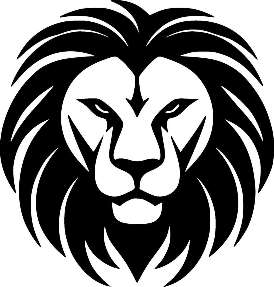 Lion - Black and White Isolated Icon - illustration vector