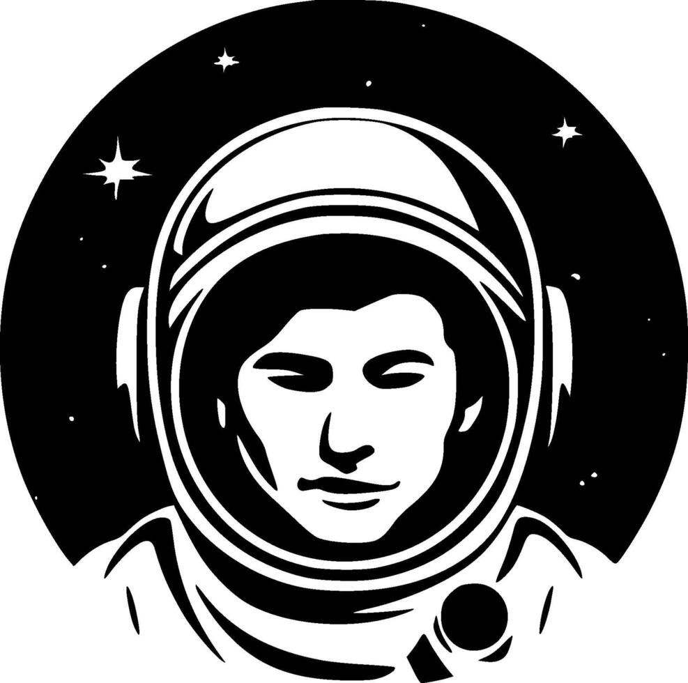 Astronaut, Black and White illustration vector