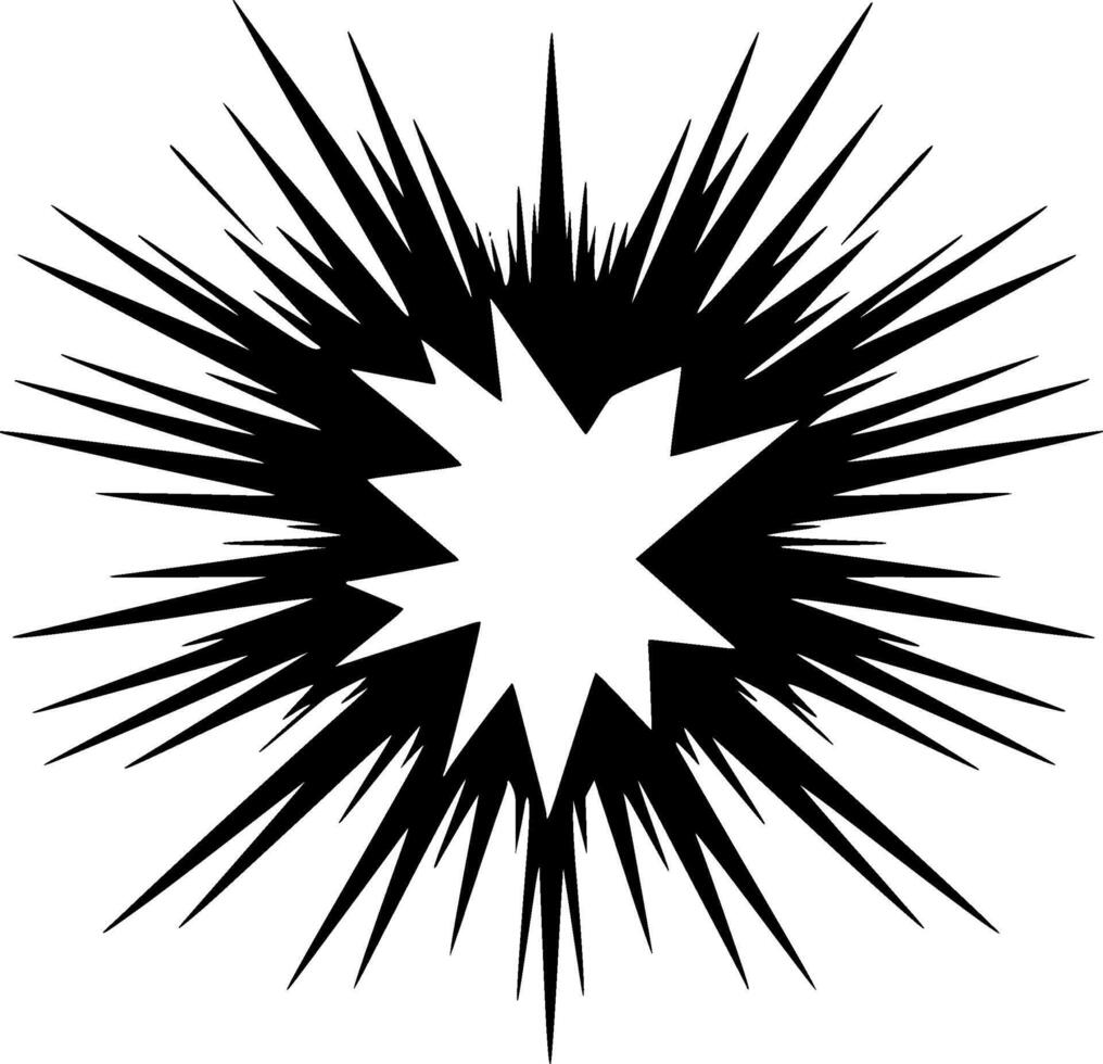 Explosion, Black and White illustration vector