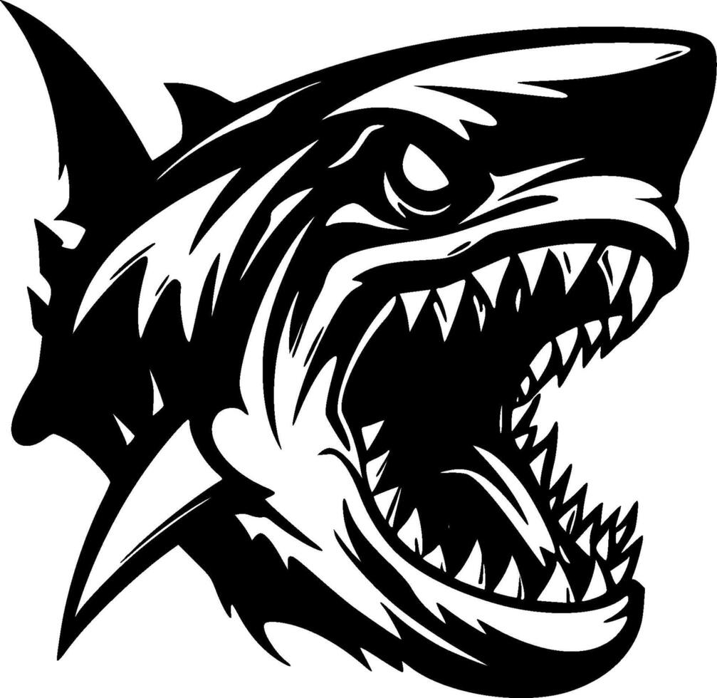 Shark, Minimalist and Simple Silhouette - illustration vector