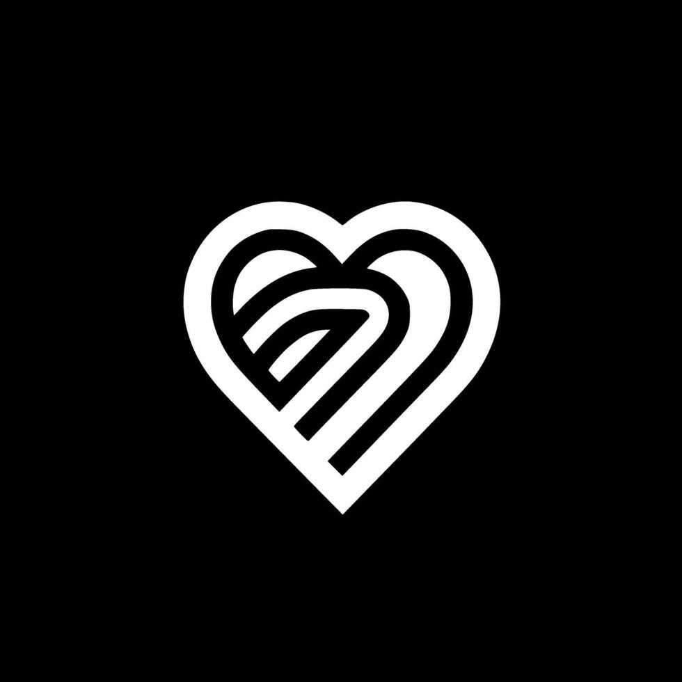 Heart - Black and White Isolated Icon - illustration vector