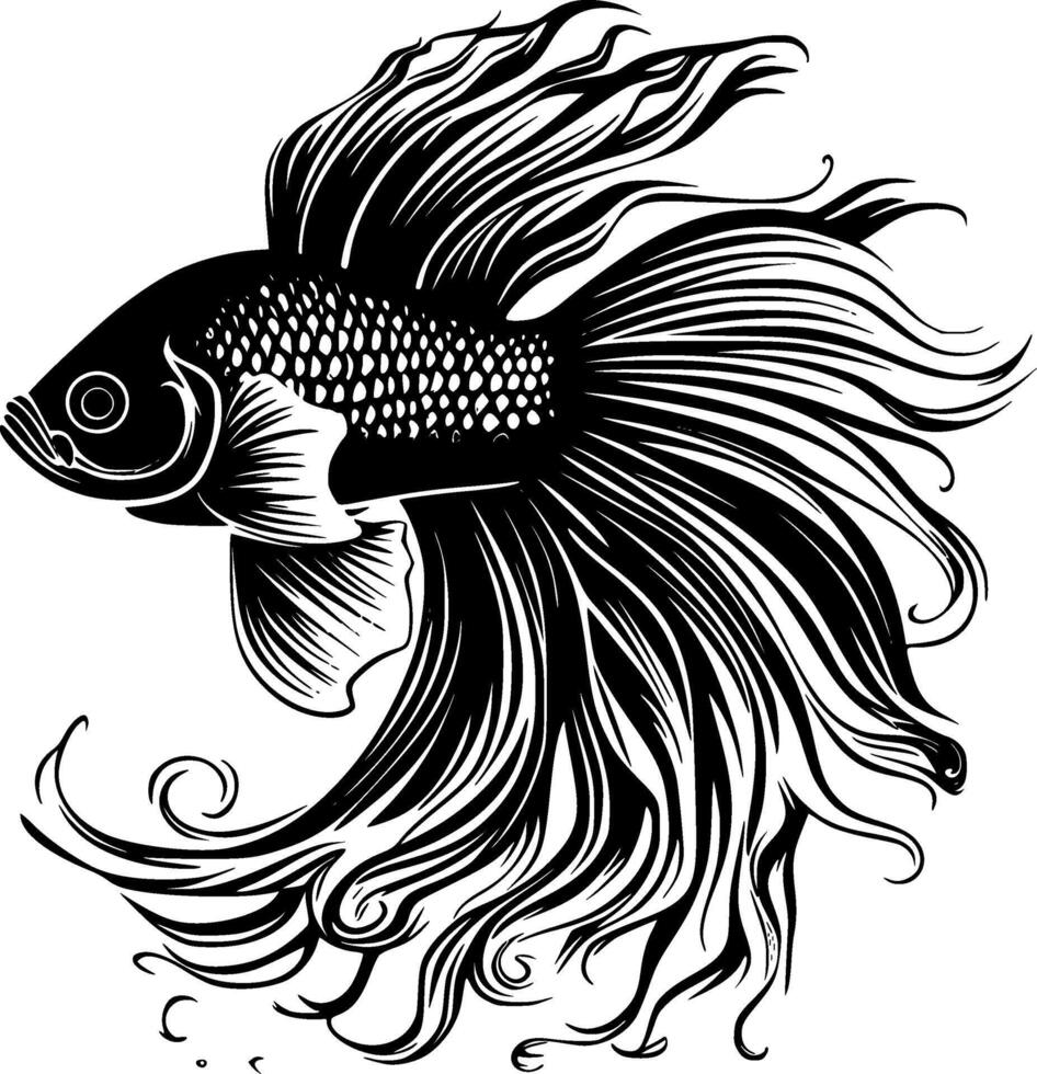 Betta Fish - Minimalist and Flat Logo - illustration vector