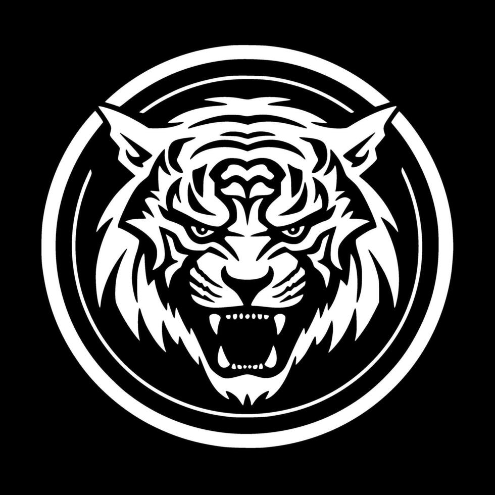 Tiger, Minimalist and Simple Silhouette - illustration vector