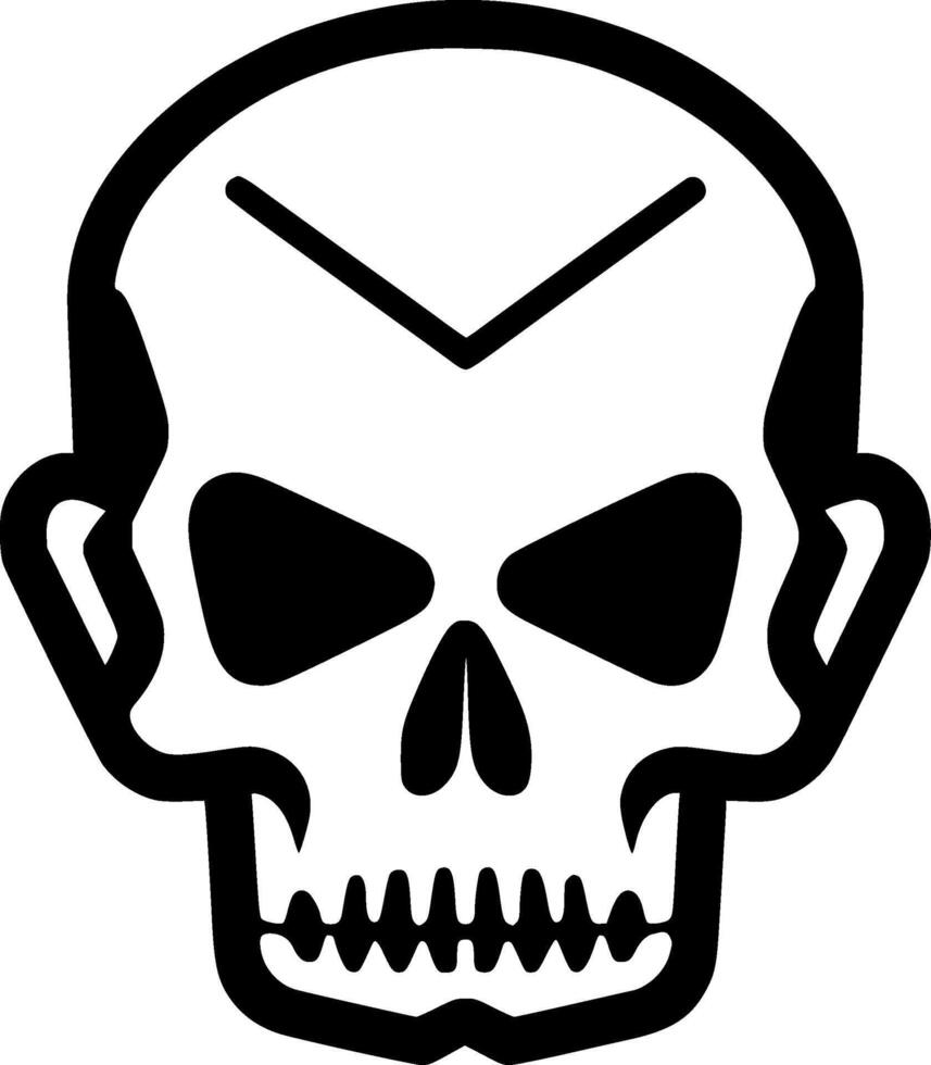 Skull - Black and White Isolated Icon - illustration vector