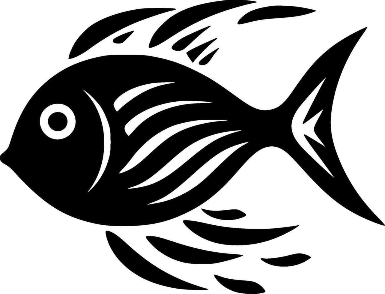 Fish, Minimalist and Simple Silhouette - illustration vector