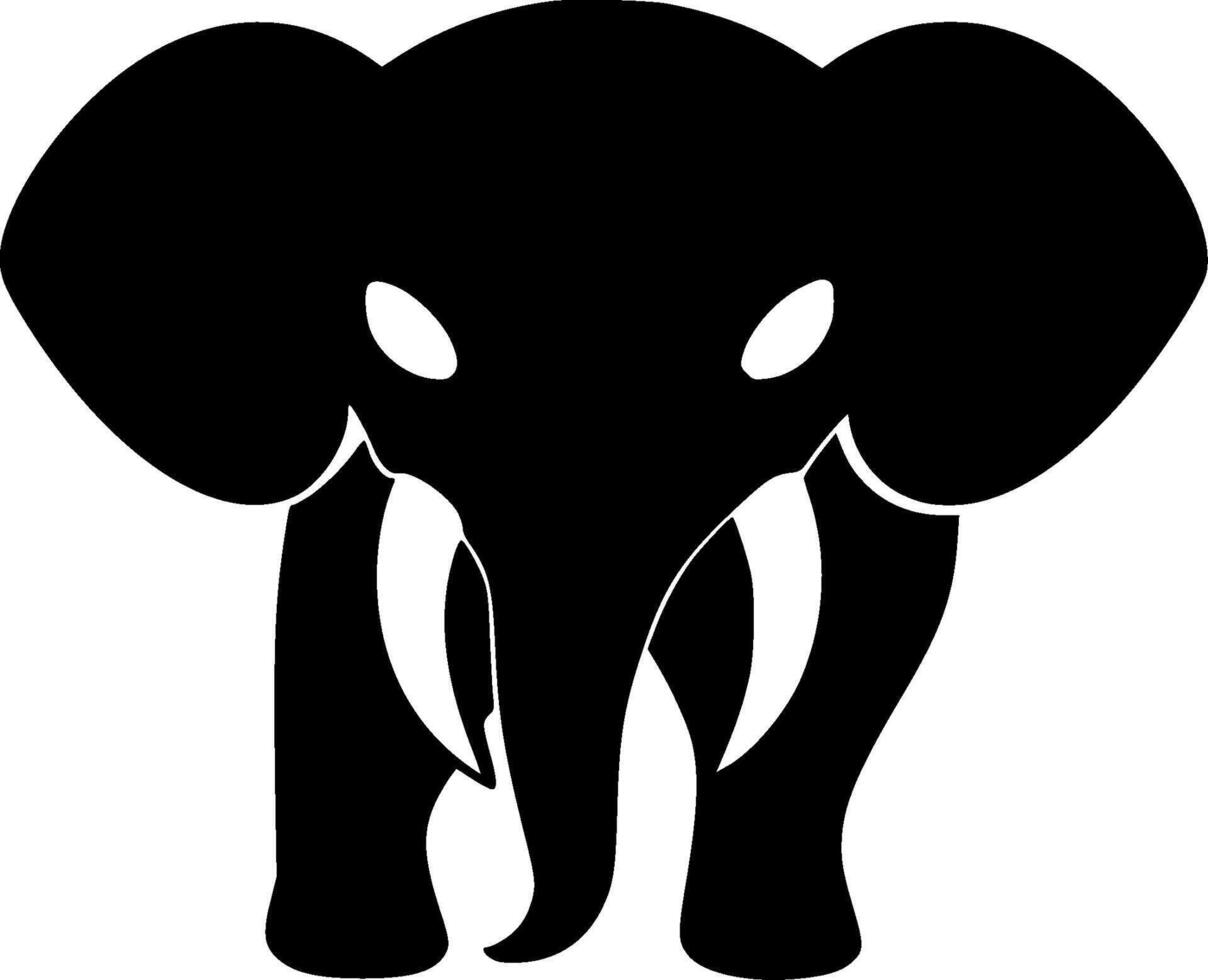 Elephant, Minimalist and Simple Silhouette - illustration vector