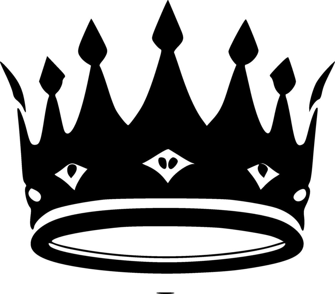 Crown - Black and White Isolated Icon - illustration vector