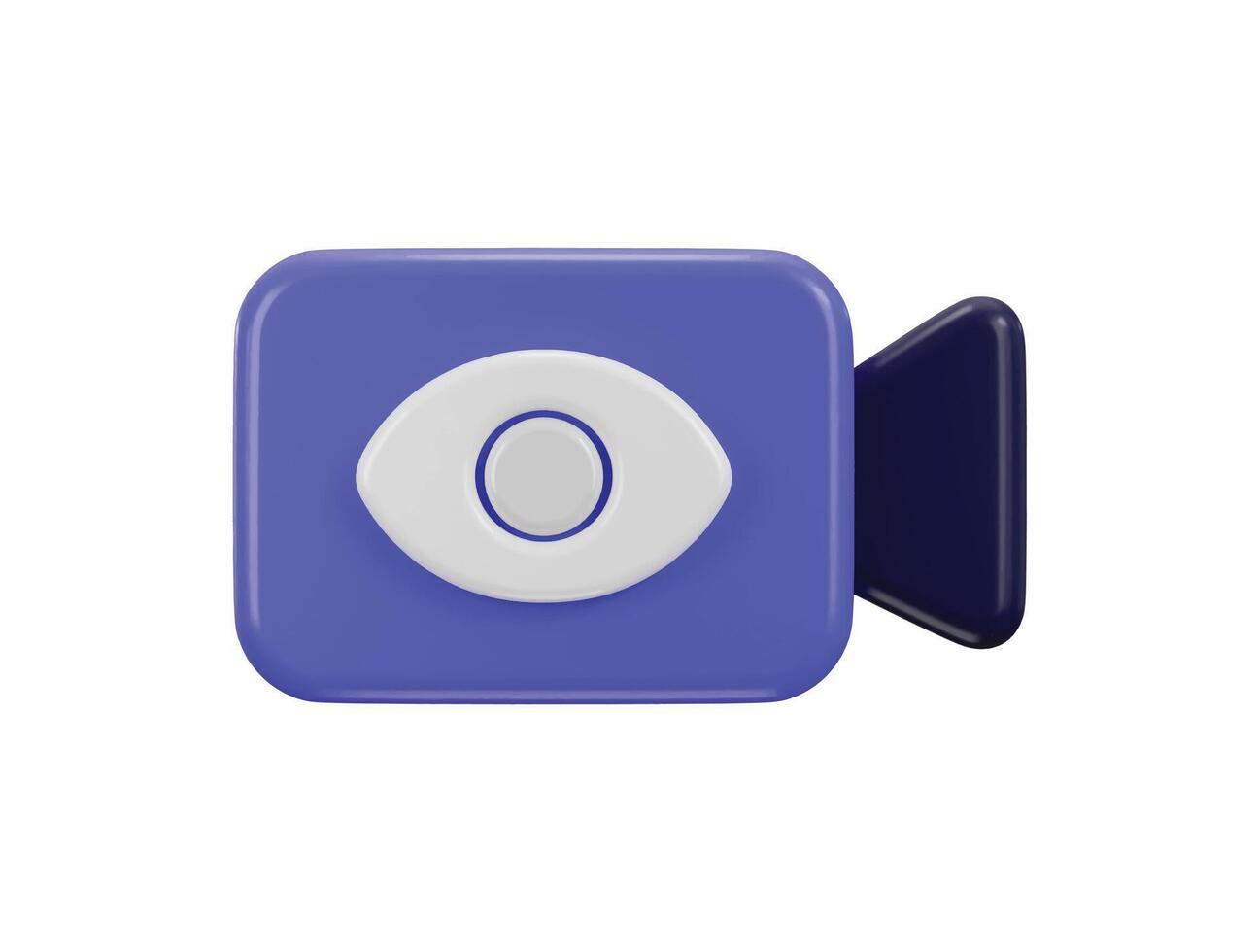 Media camera with eye visibility icon concept of zoom call on icon 3d rendering illustration vector