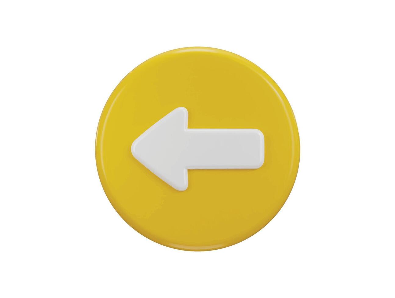Left arrow icon with circle button icon 3d rendering illustration vector