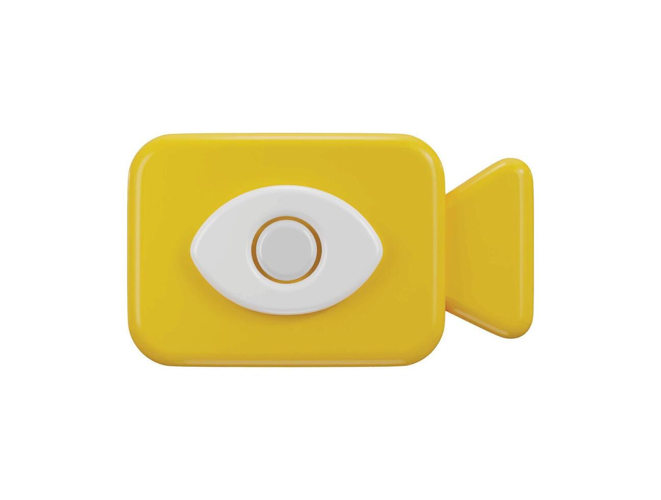Media camera with eye visibility icon concept of zoom call on icon 3d rendering illustration vector