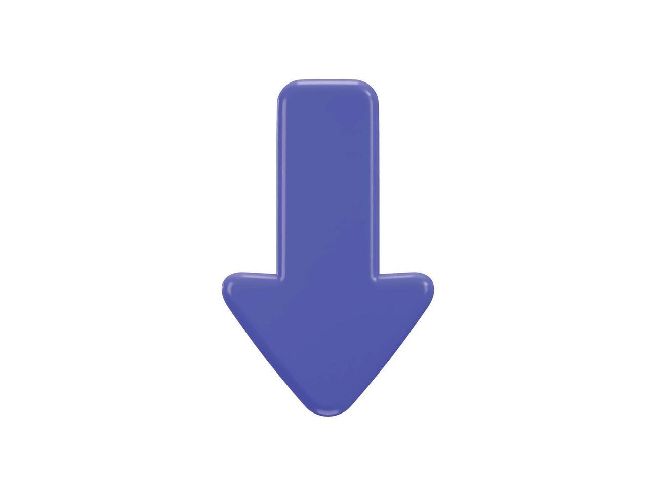 Down arrow icon 3d rendering illustration vector