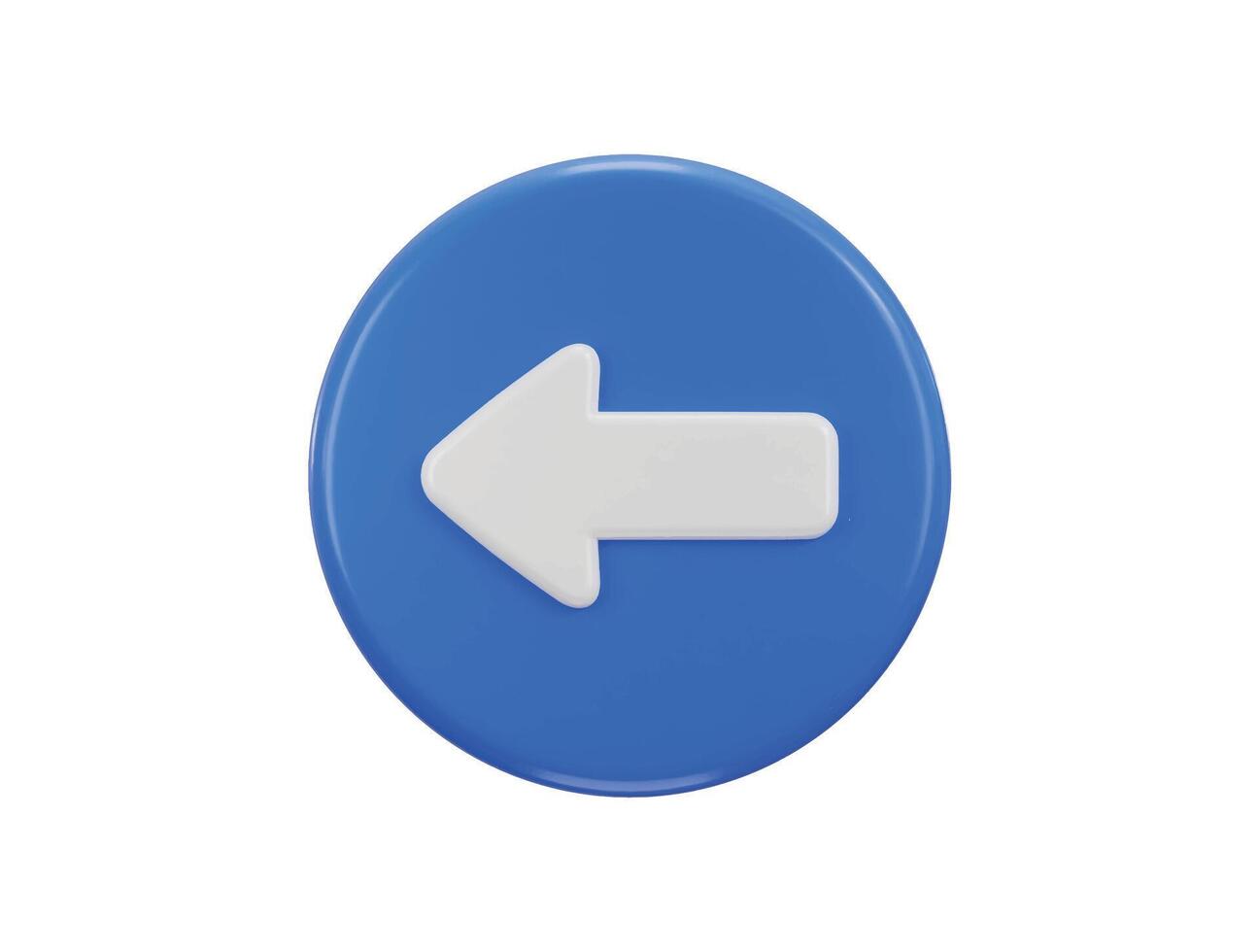 Left arrow icon with circle button icon 3d rendering illustration vector