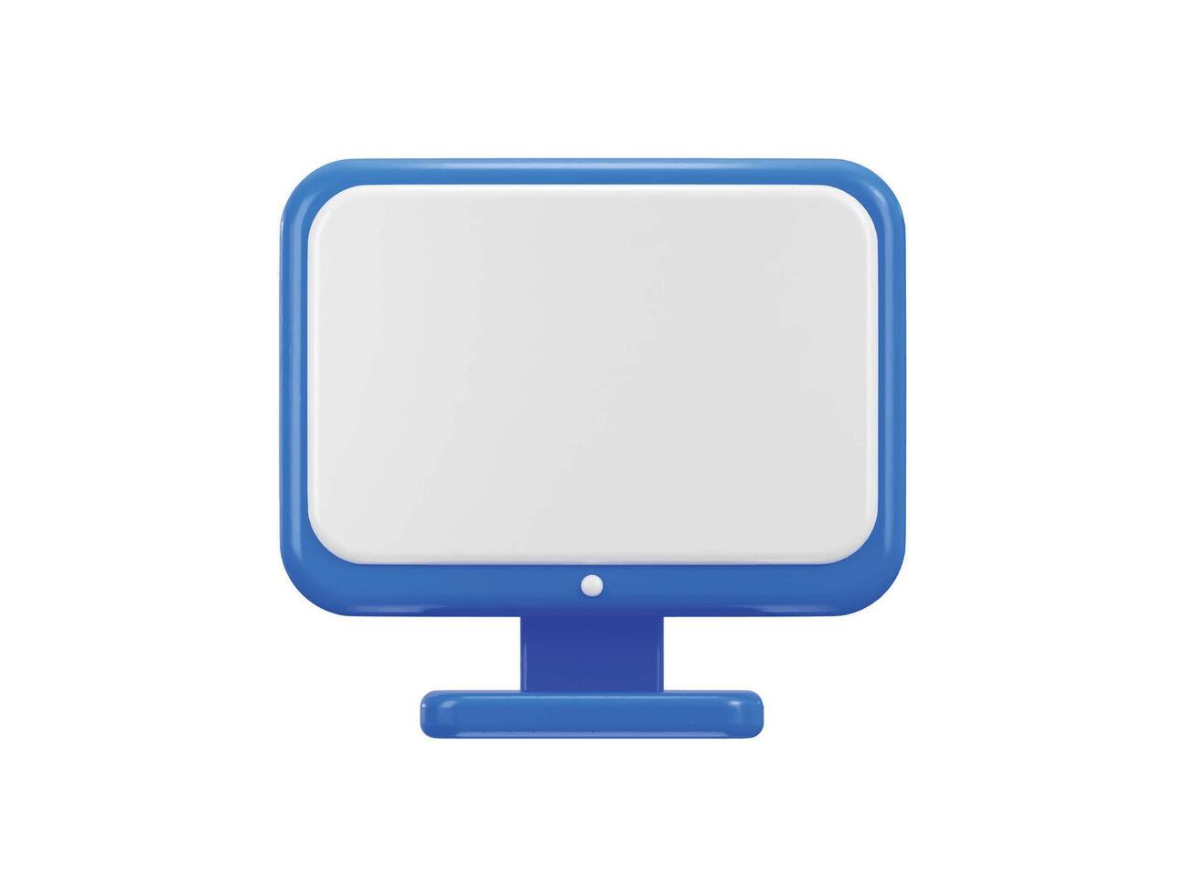 Monitor display icon 3d rendering illustration vector