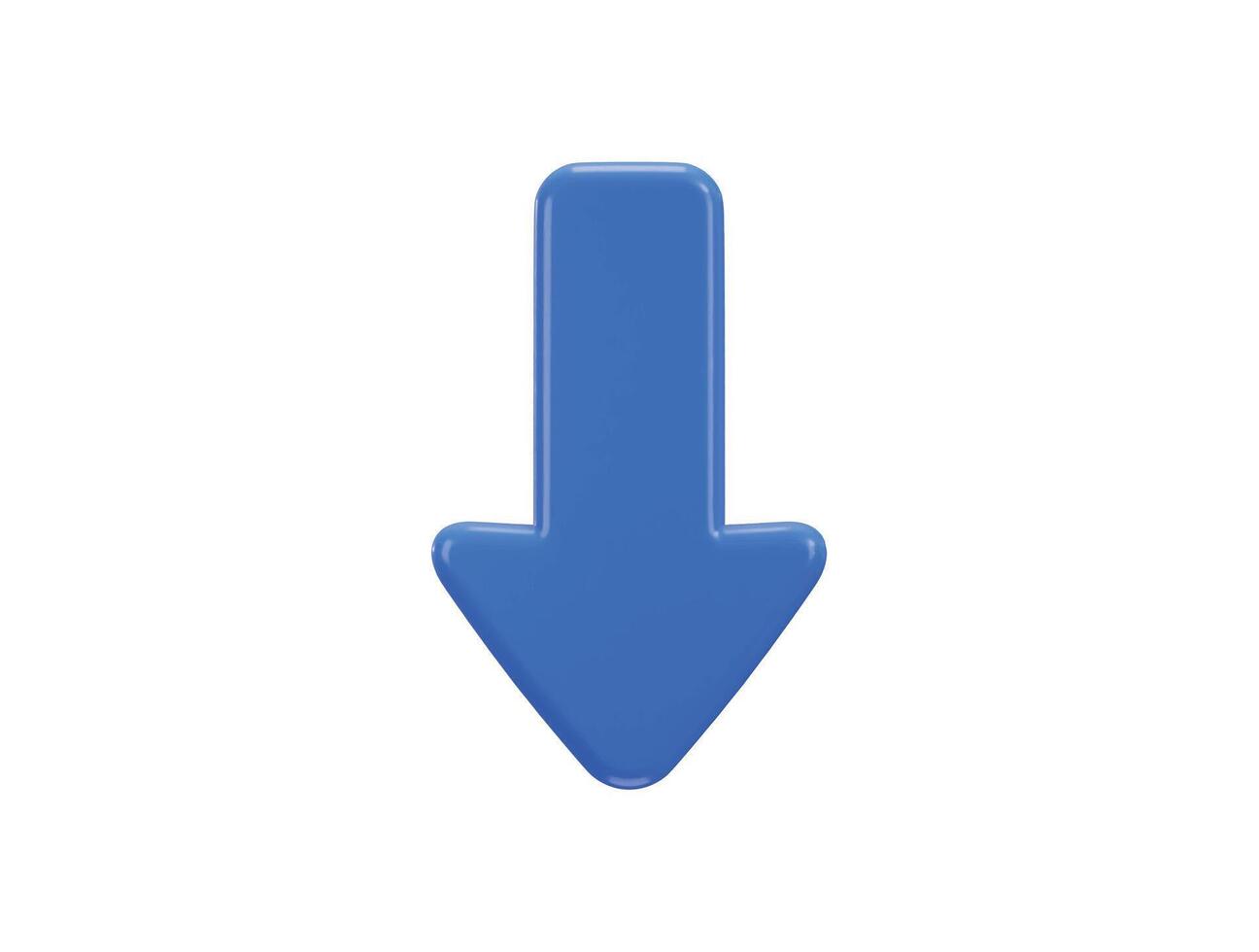 Down arrow icon 3d rendering illustration vector