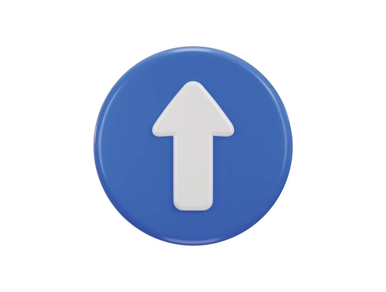 Up arrow icon with circle button icon 3d rendering illustration vector