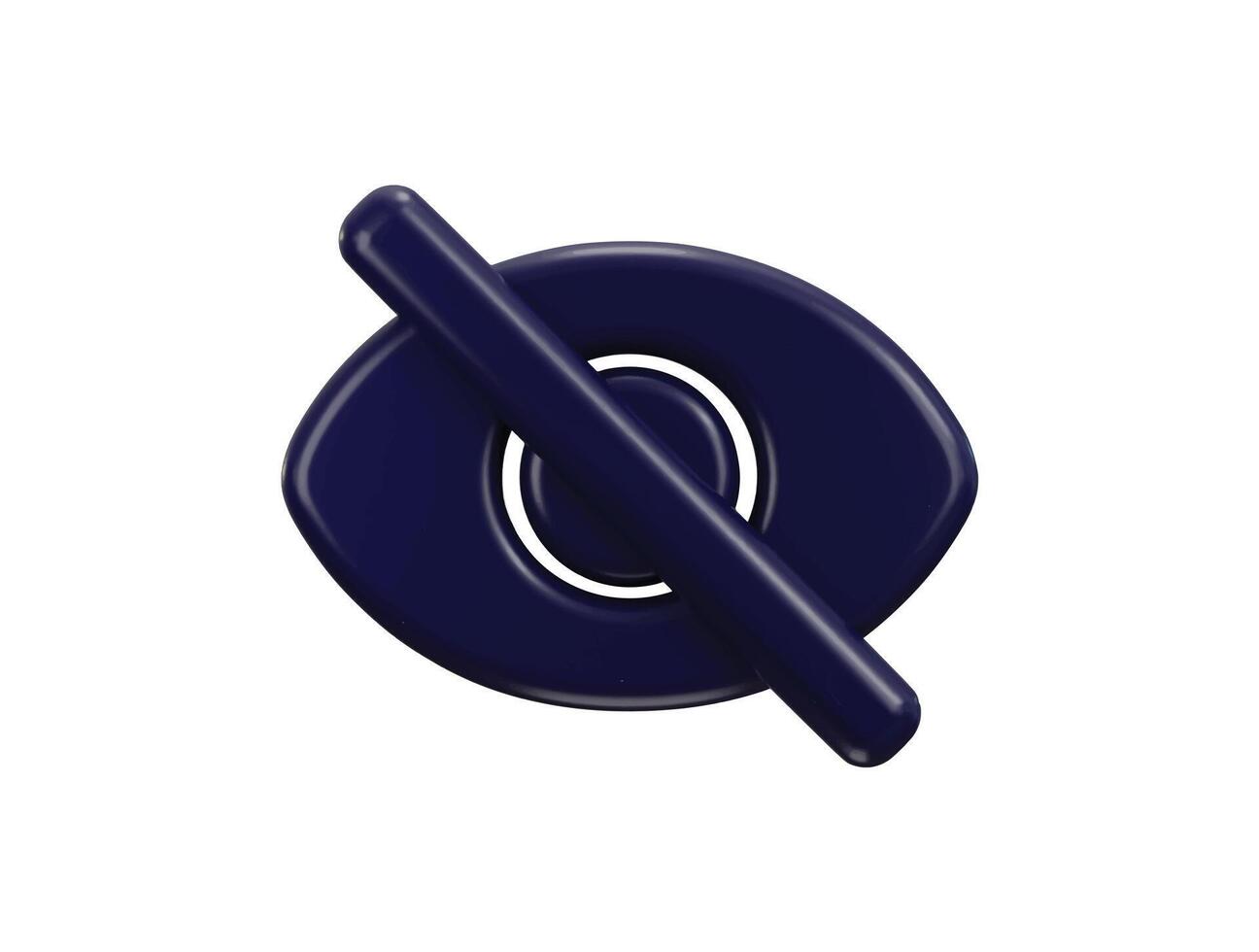 Visibility off icon 3d rendering illustration vector