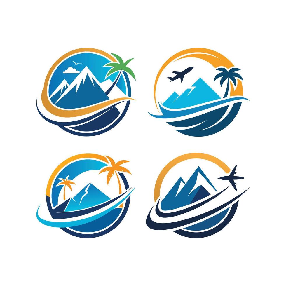 A travel company logo art illustration vector