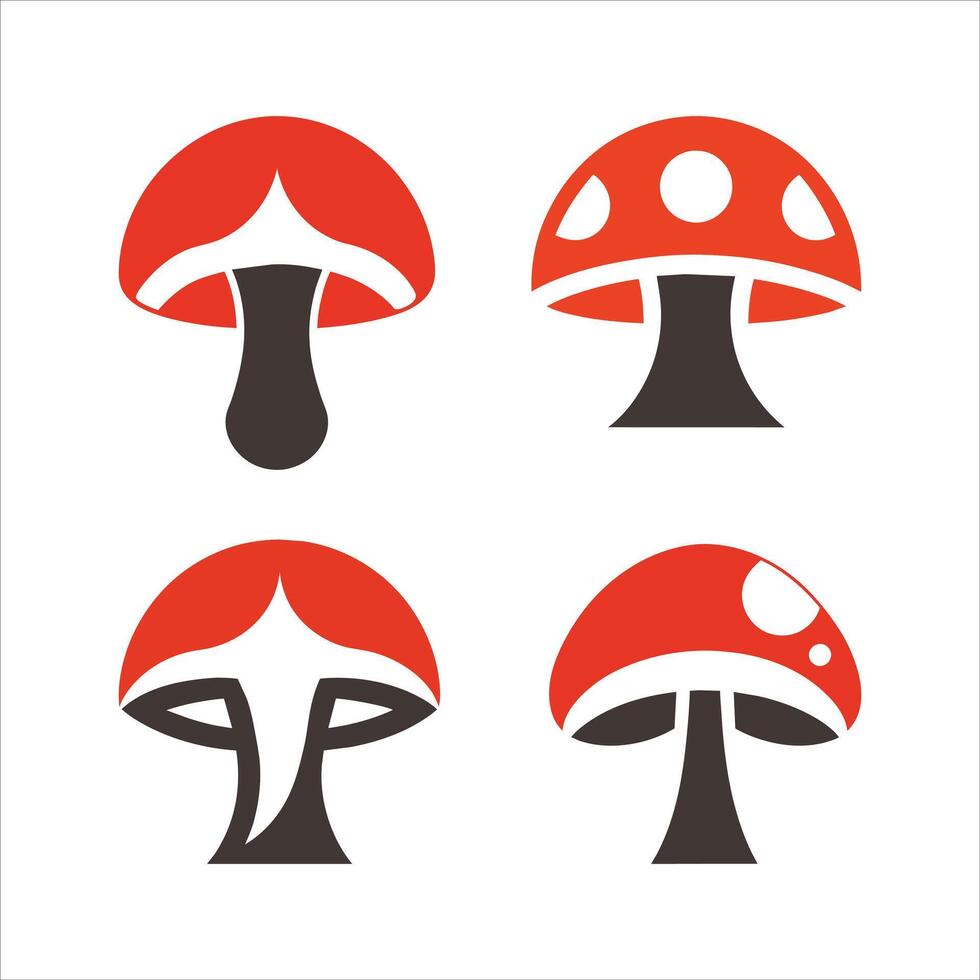 Natural Mushroom Logo Art Illustration vector