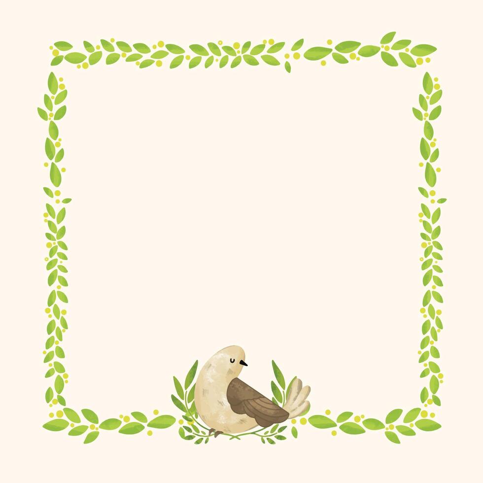 Green frame with bird background vector