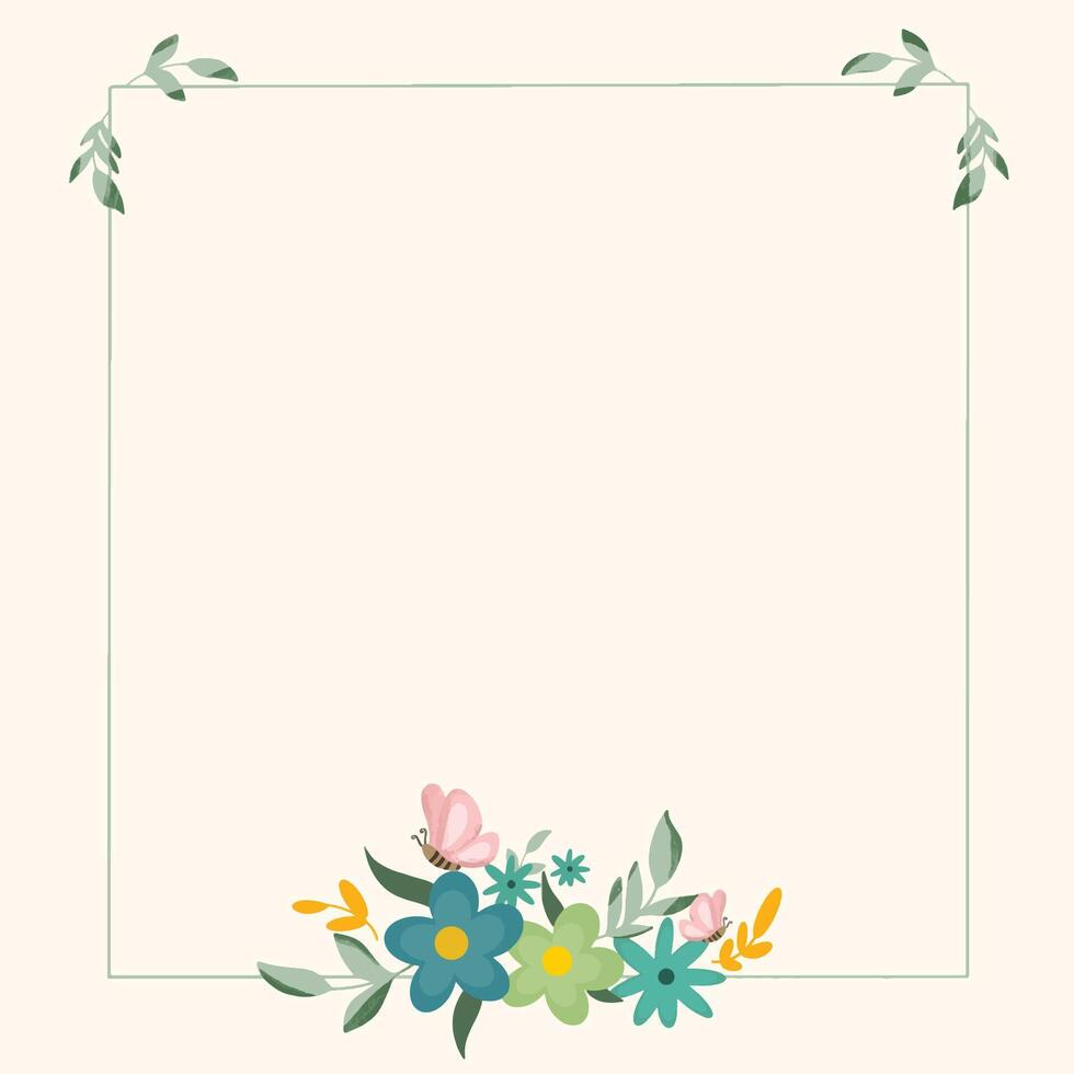 Floral rectangle framed vector