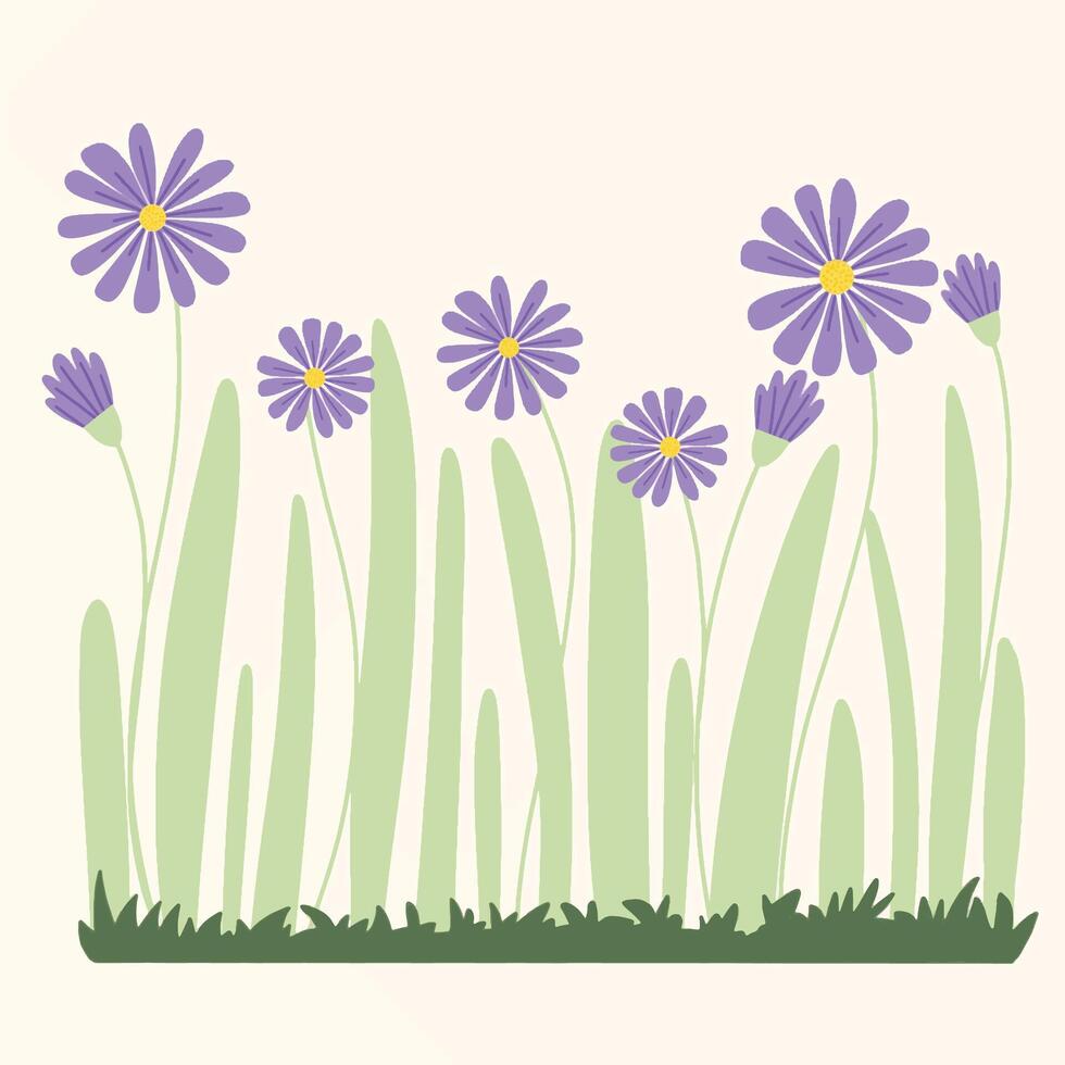 Purple daisy wallpaper vector