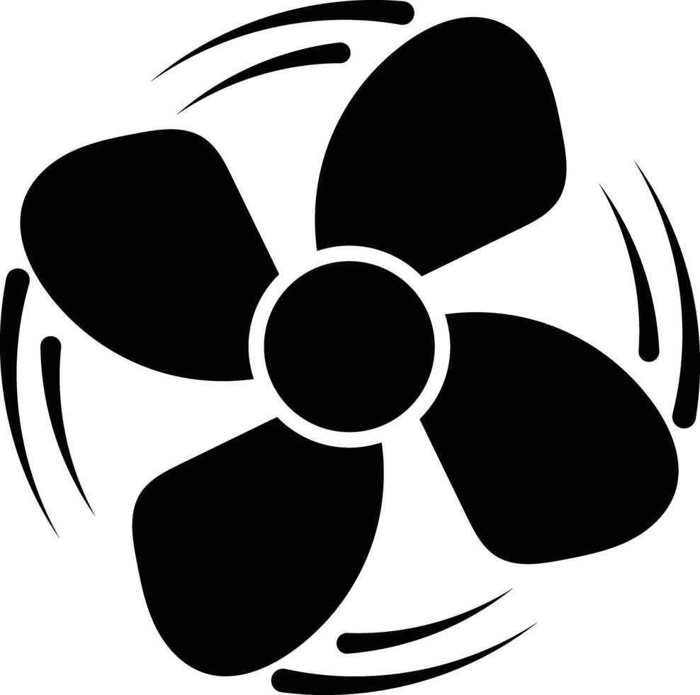 Rotating Cooling Fan Propeller Icon vector