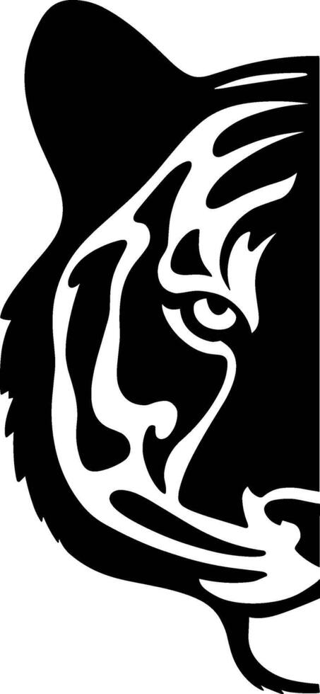 Half Tiger Face vector