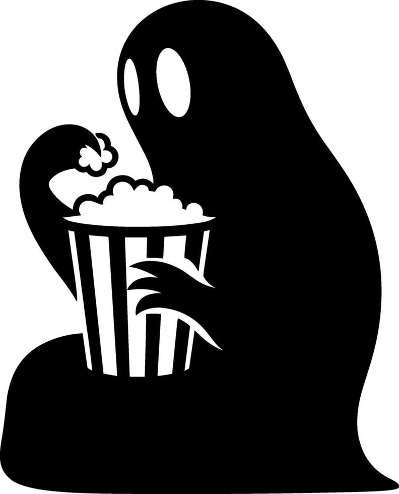 Ghost Eating Popcorn vector