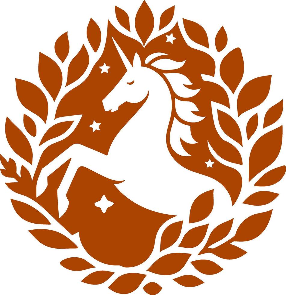 Unicorn in Autumn Leaves vector