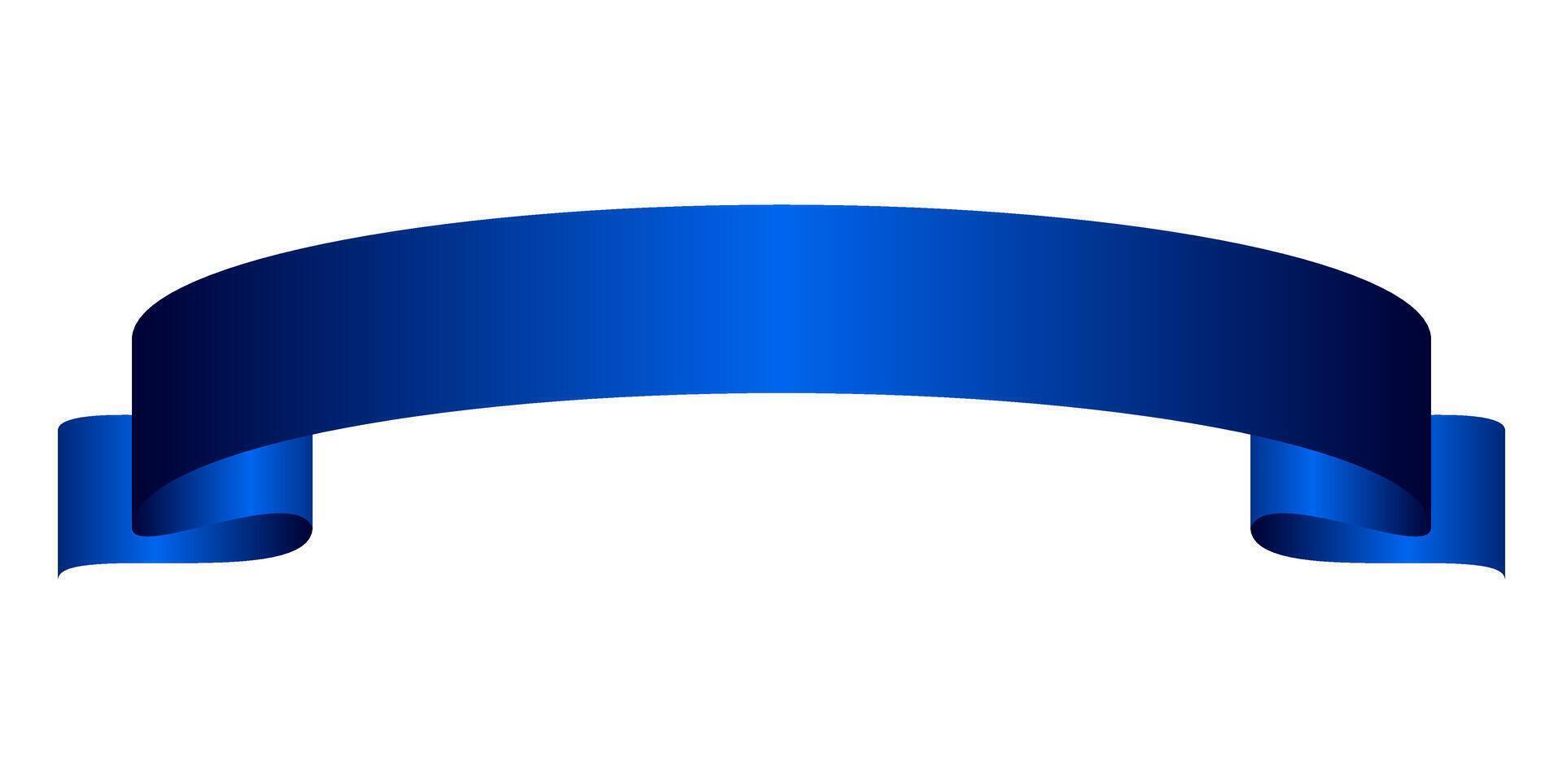 Luxury 3D ribbon banner design in blue gradient color vector