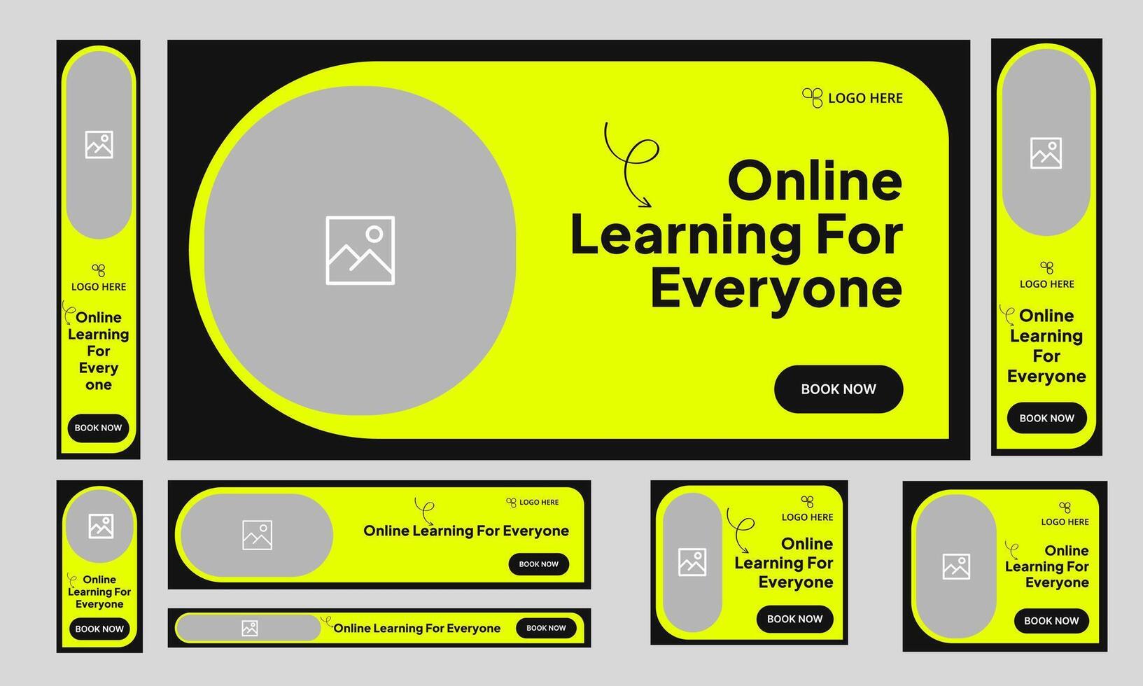 Learning web set banner design, education services banner design, fully editable eps 10 file format vector