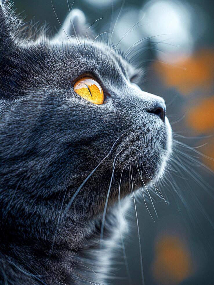 British Shorthair cat photo-realistic image in 4K resolution highlights the cat's large size photo