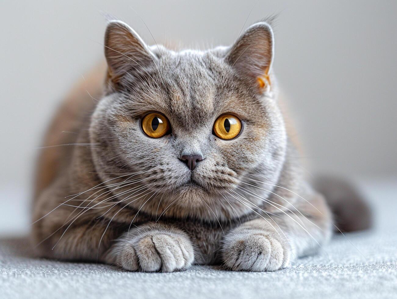 British Shorthair cat photo-realistic image in 4K resolution highlights the cat's large size photo