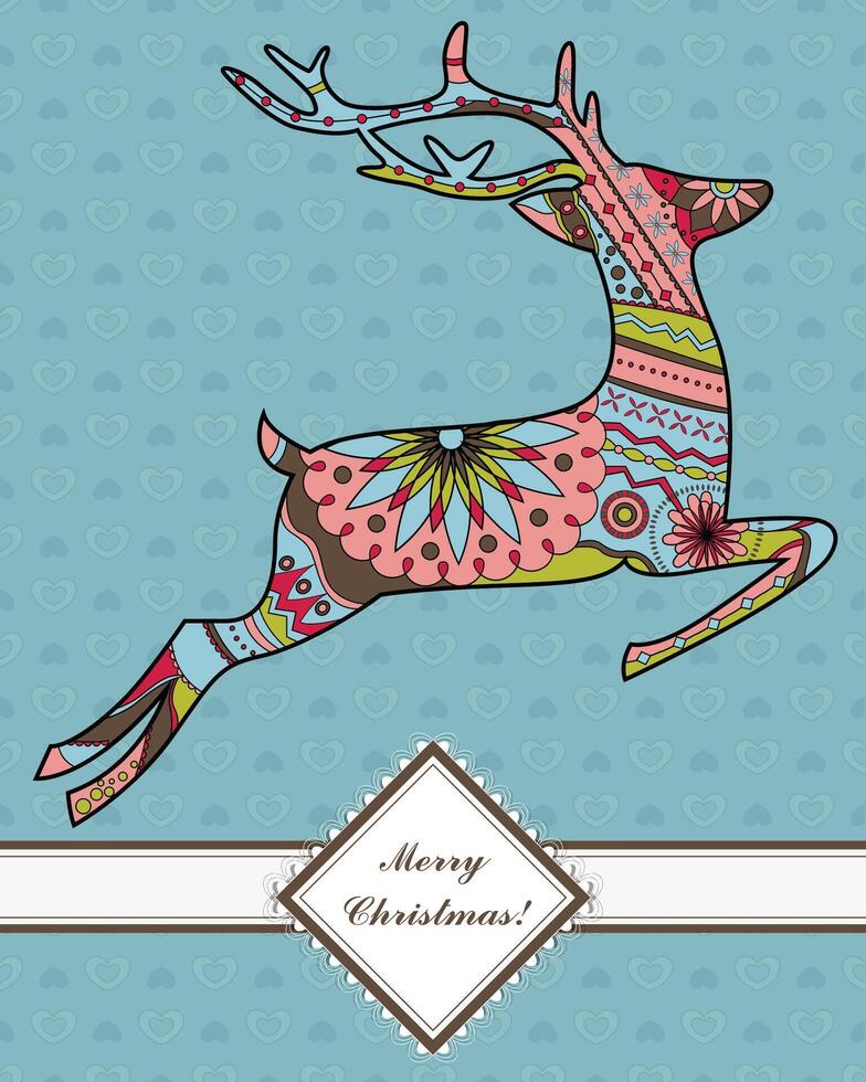 Background with jumping deer vector
