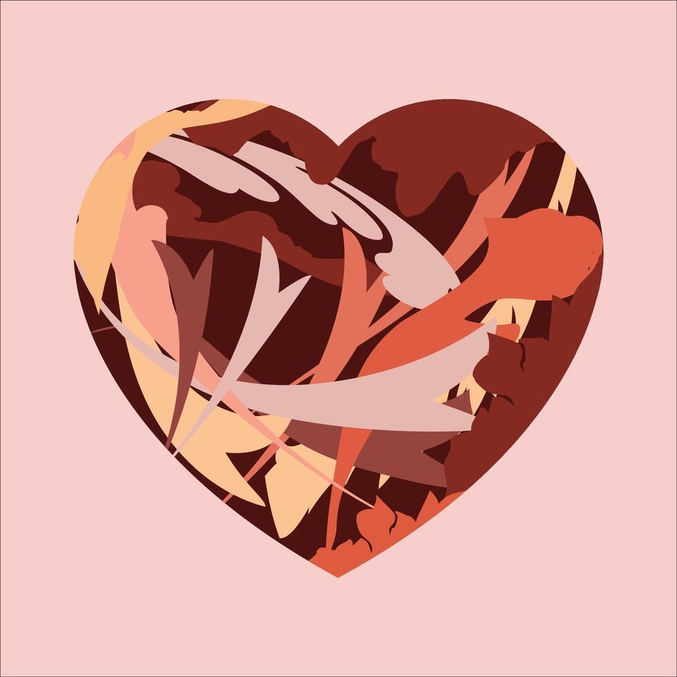 Layered Heart Absctract vector