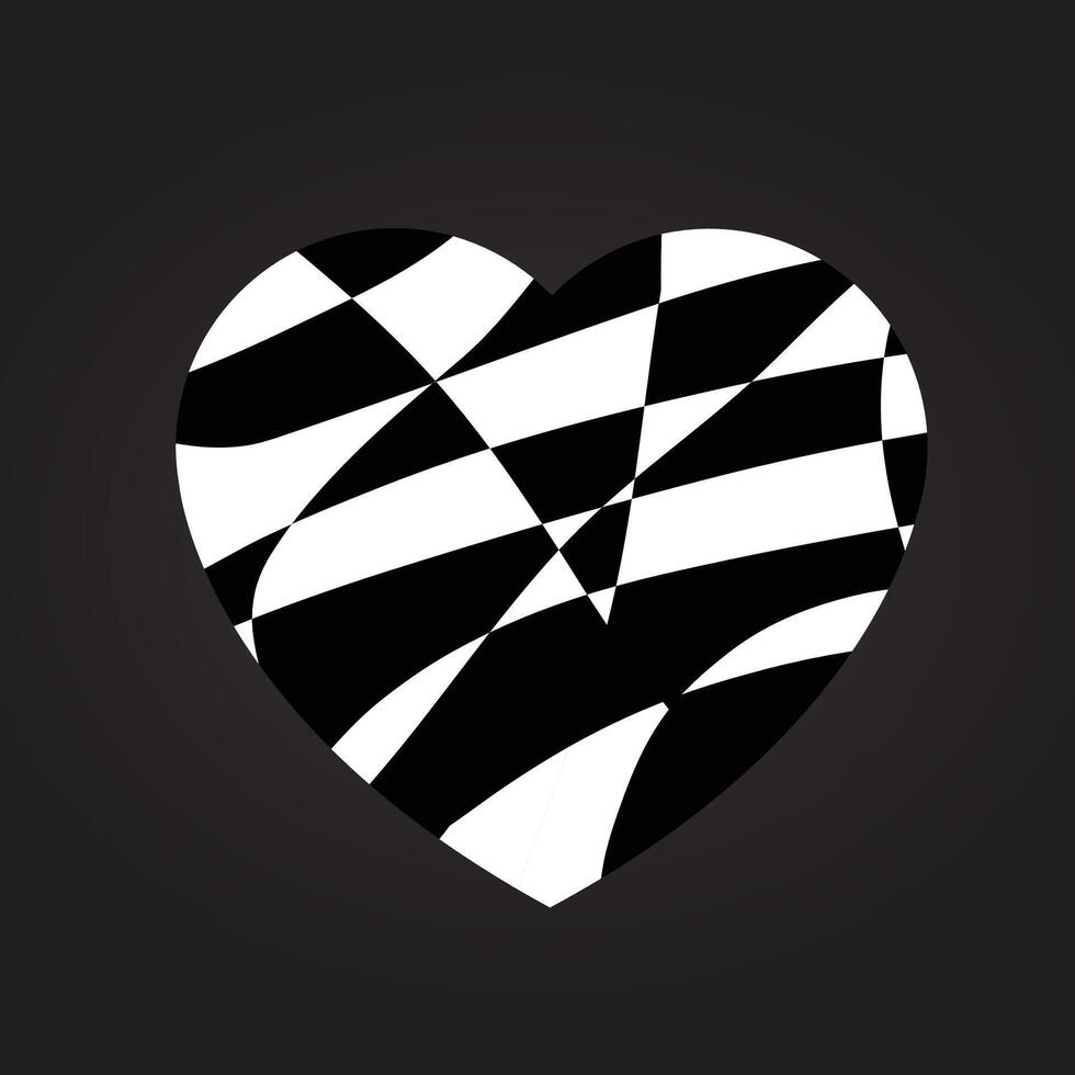 Black and White heart vector