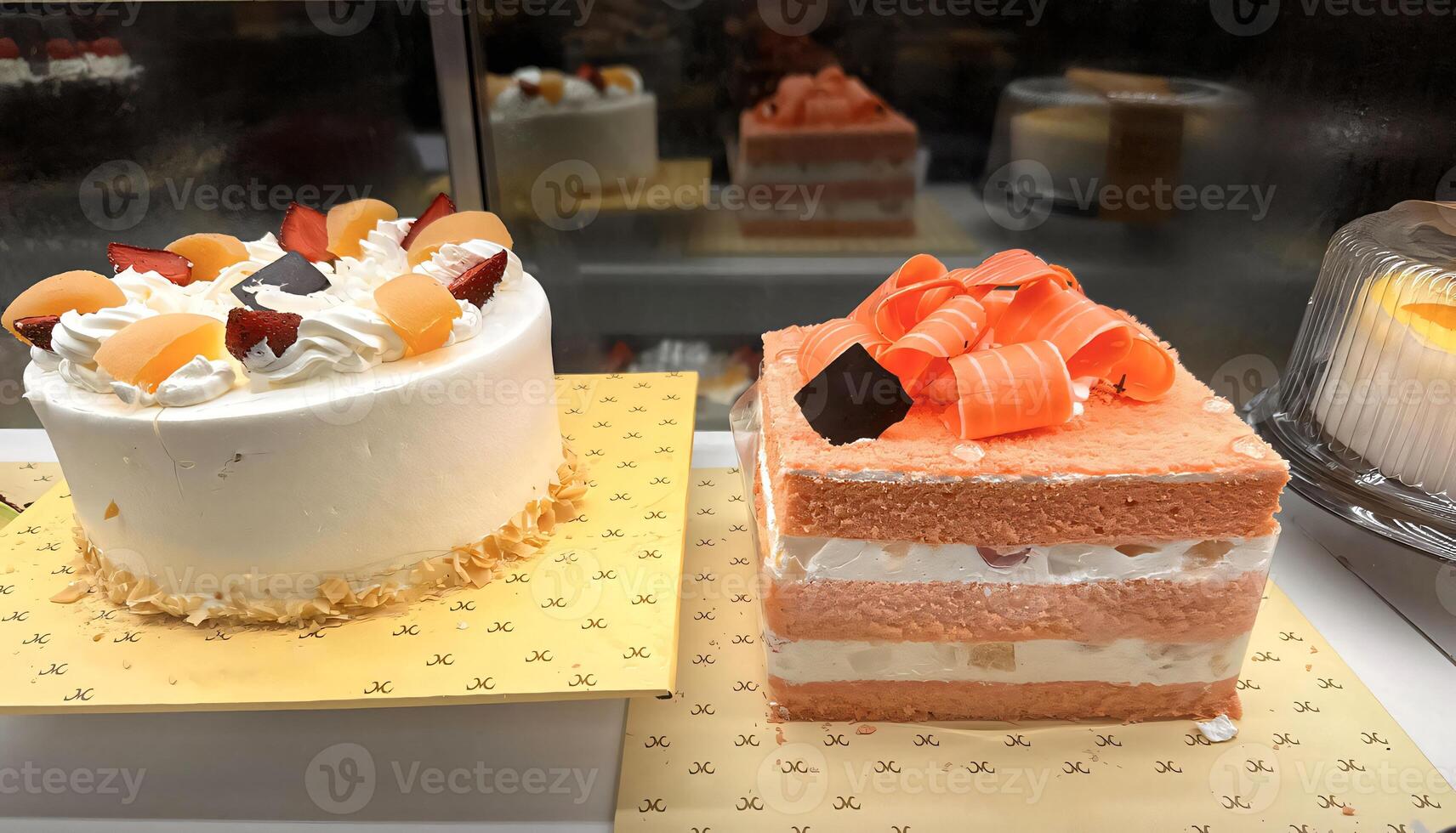 Super delicious sweet tart or cake, freshly made with cream and fruits a fantastic desserts for snack and enjoyable companion for coffee or tea drink photo