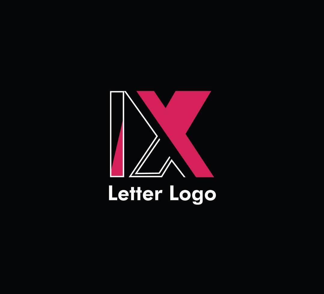 Letter IX logo design in pink color vector