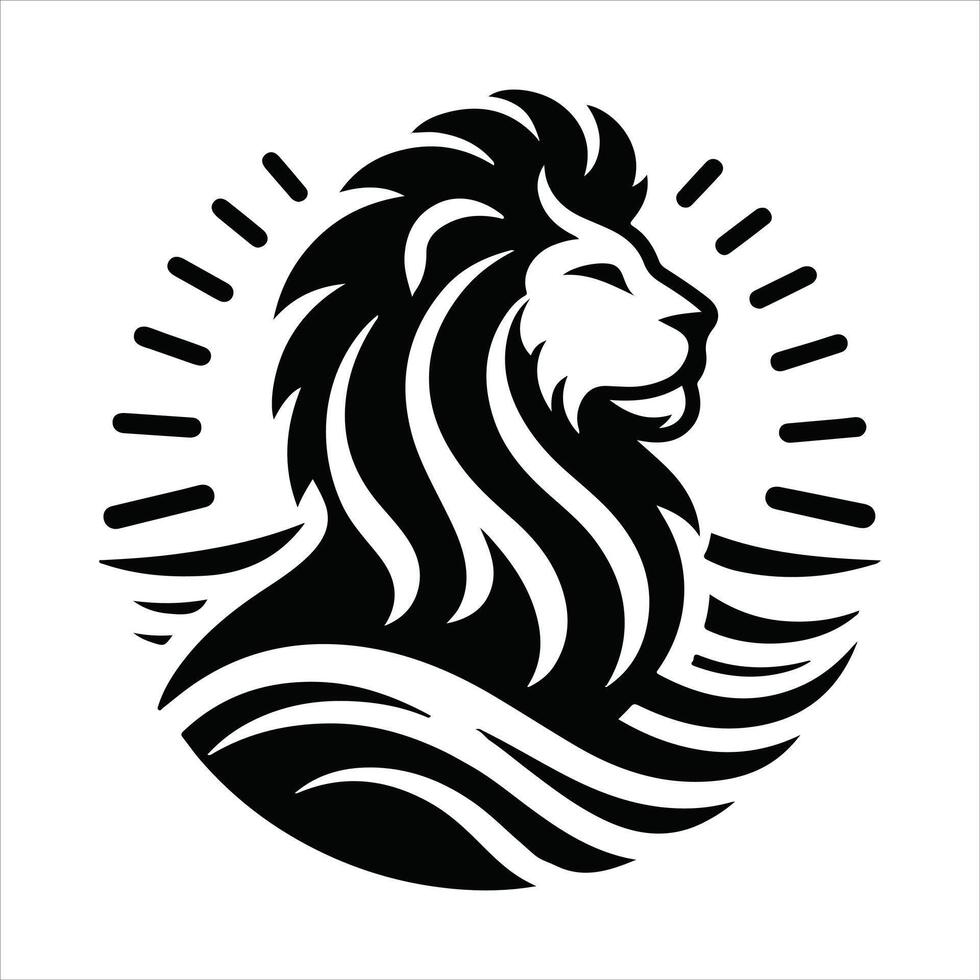 Simple Silhouette lion on a white background vector