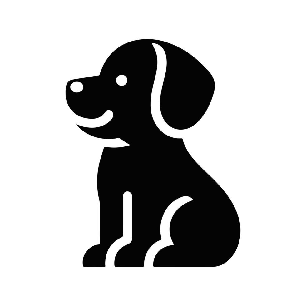 Illustrator silhouette of a small dog sitting in a black color vector