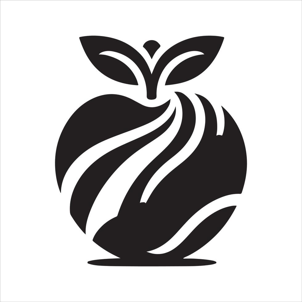 An apple design in black and white vector