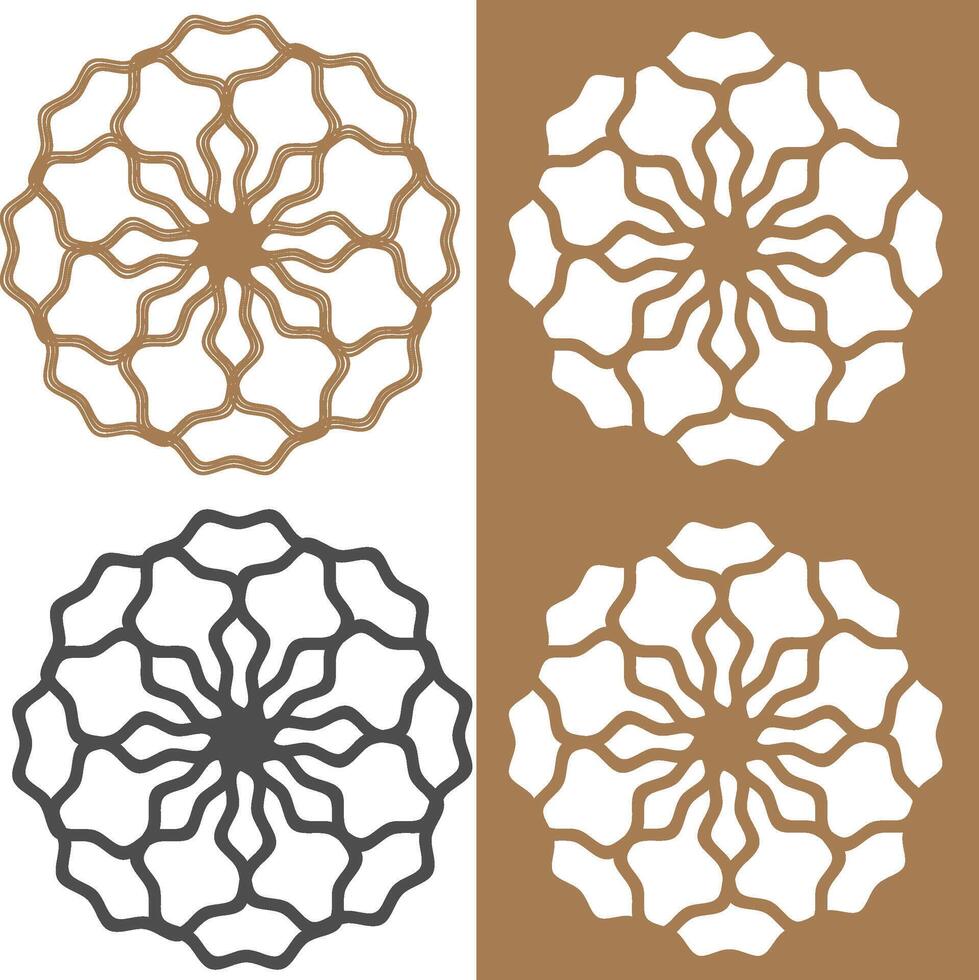 Laser cut Design for CNC, Decorative stencil for laser cutting of wood panel, vector