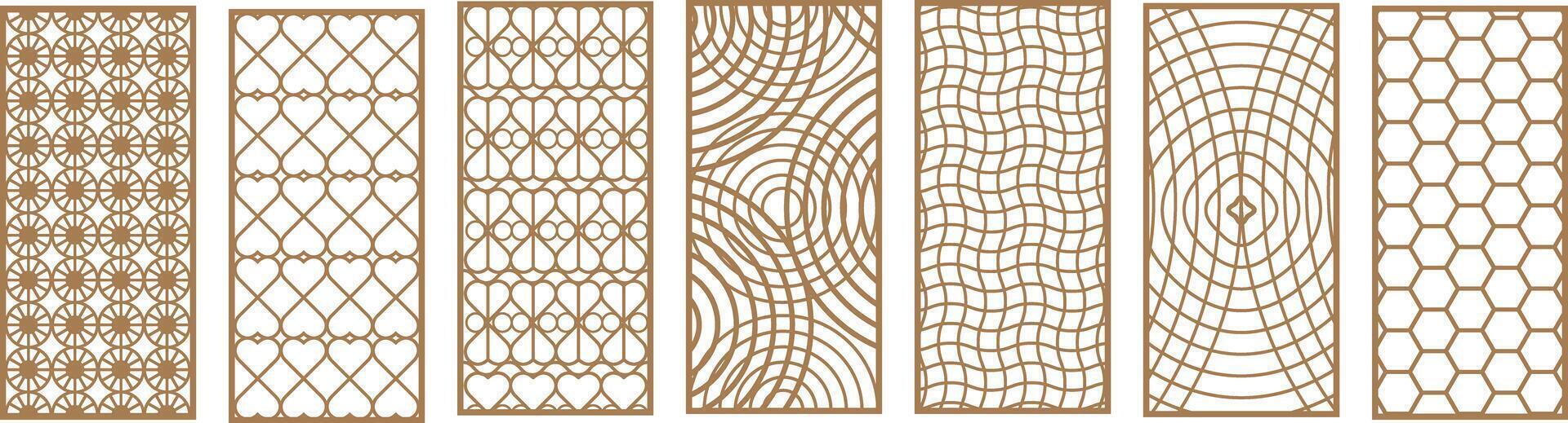 Laser cut Design for CNC, Decorative stencil for laser cutting of wood panel, vector