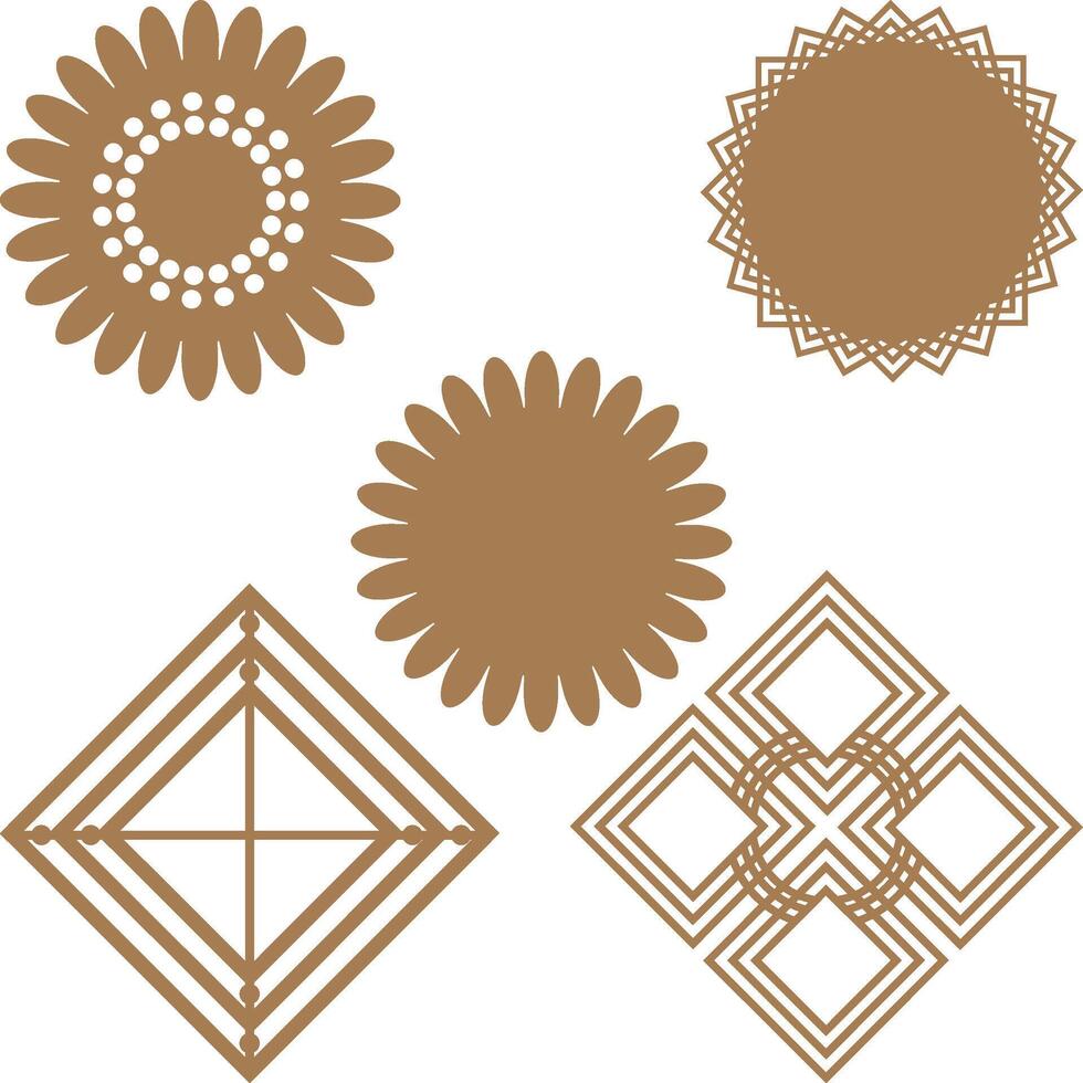 Laser cut Design for CNC, Decorative stencil for laser cutting of wood panel, vector