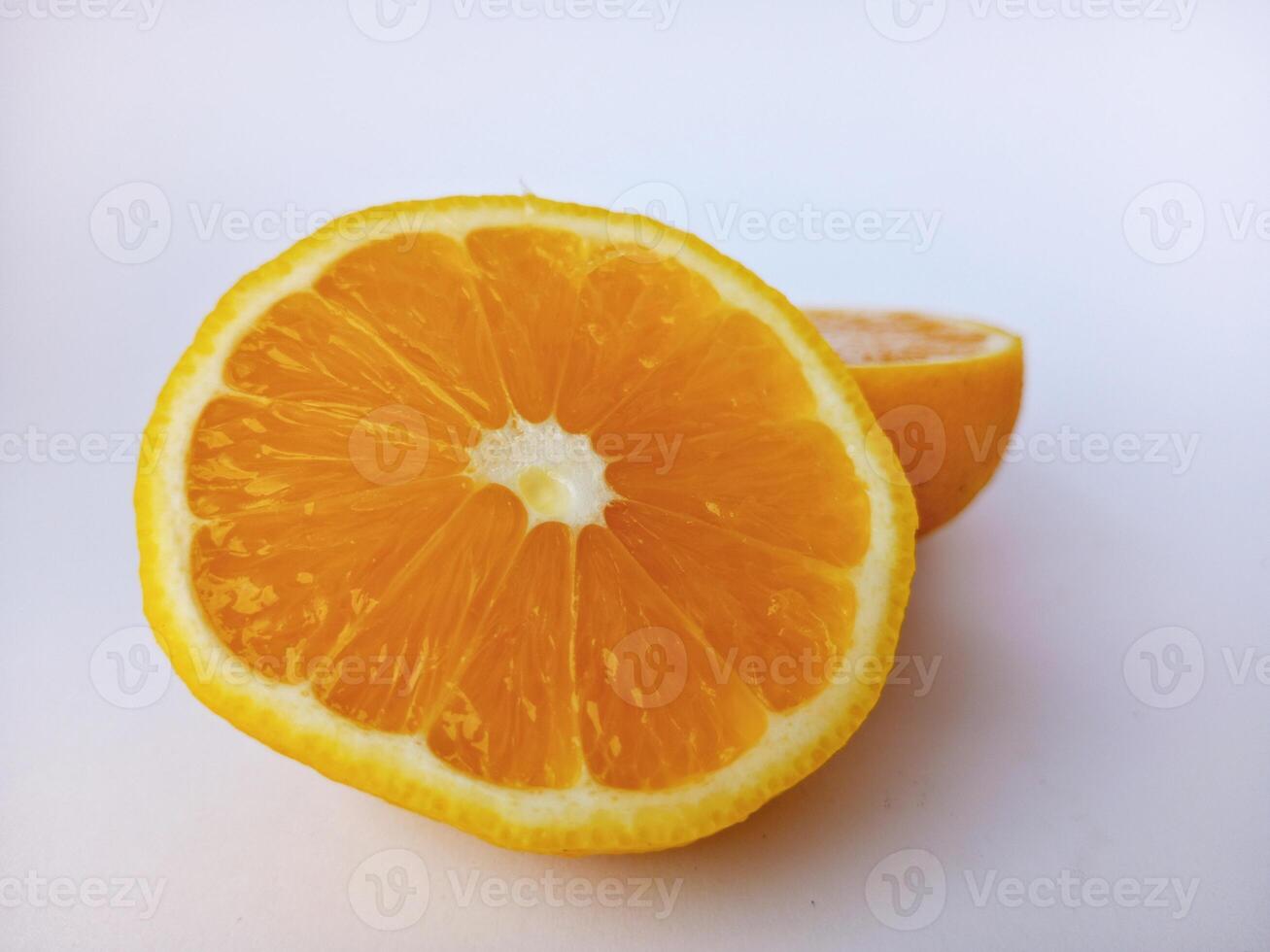 a slice of lemon on a white background photo