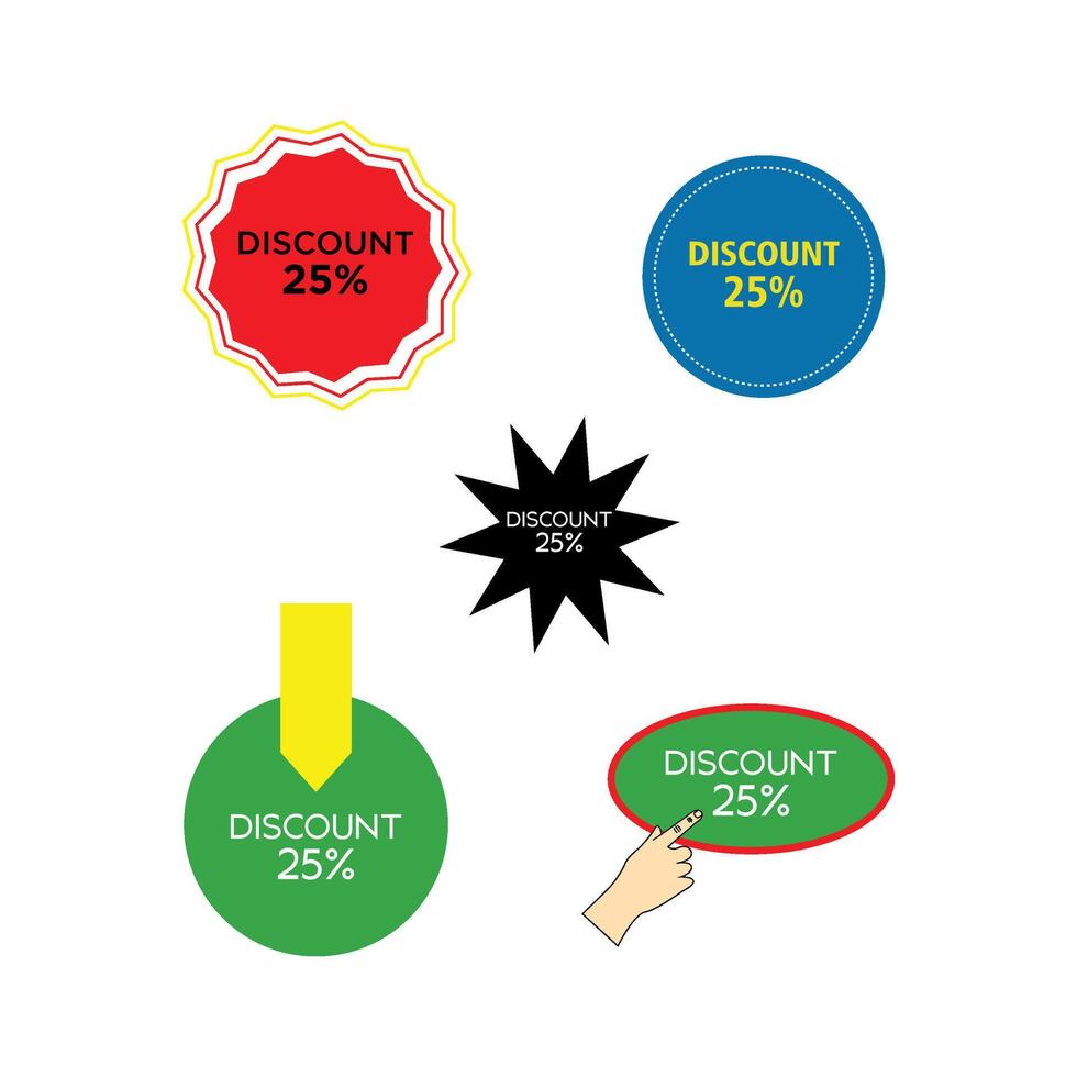 set of discount icons vector