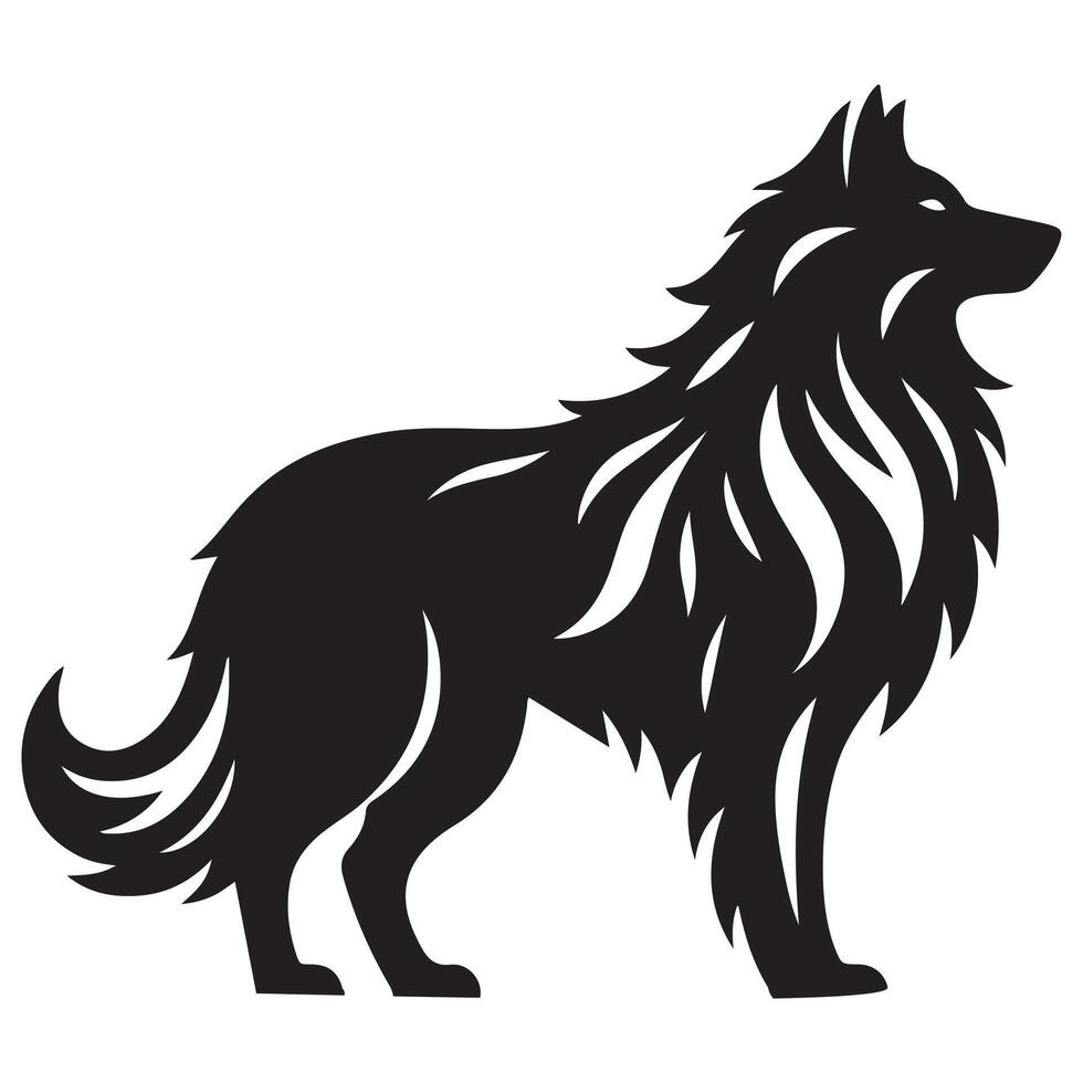 Bold Fox Design Black and White Graphic vector