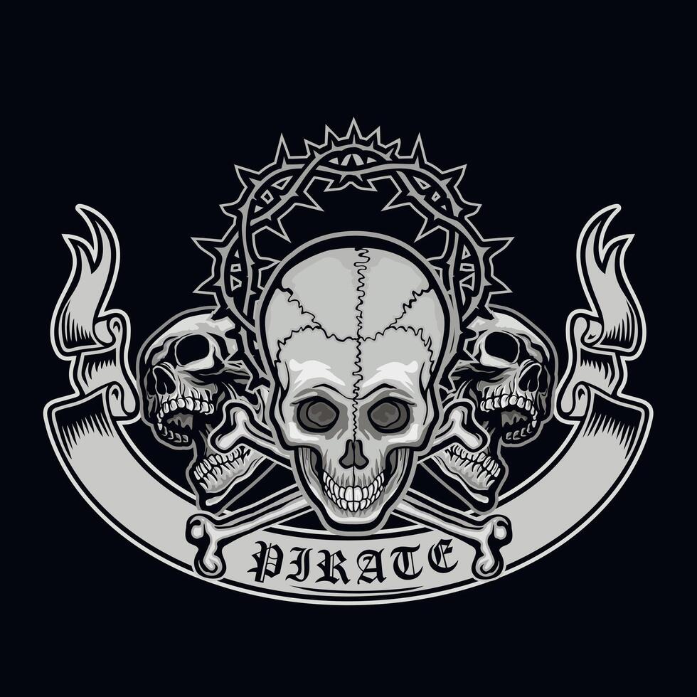 Gothic sign with skull, grunge vintage design t shirts vector