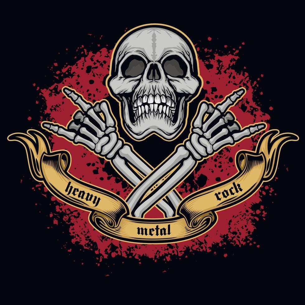 Gothic sign with skull, grunge vintage design t shirts vector