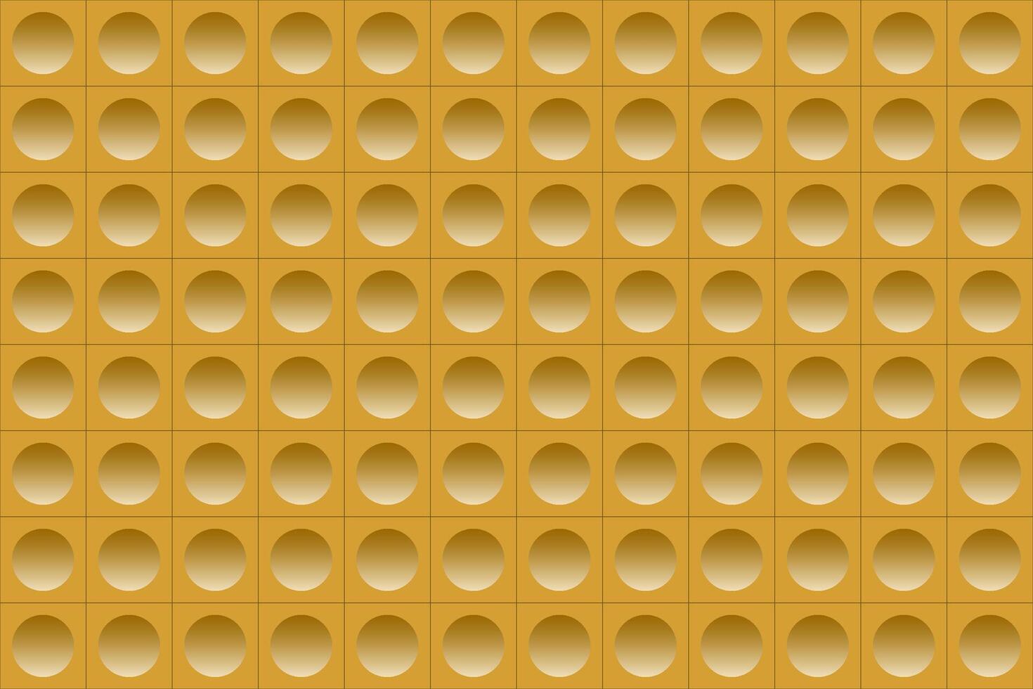 Gold abstract background. Yellow squares with circles. Perforated geometric gold metallic background. Abstract material wallpaper vector